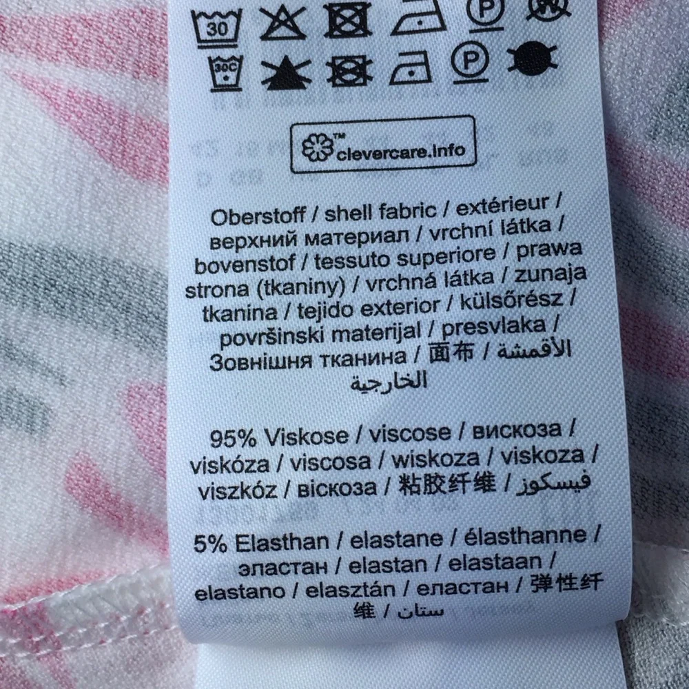 Olsen Pink Leaf Design Jersey Ruched Front Midi Dress Size Large - Picture 11 of 13